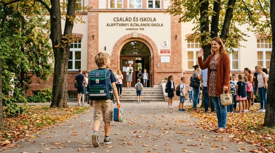 Magabiztos gyermek mosolyogva indul az iskolába – a felkészülés eredménye