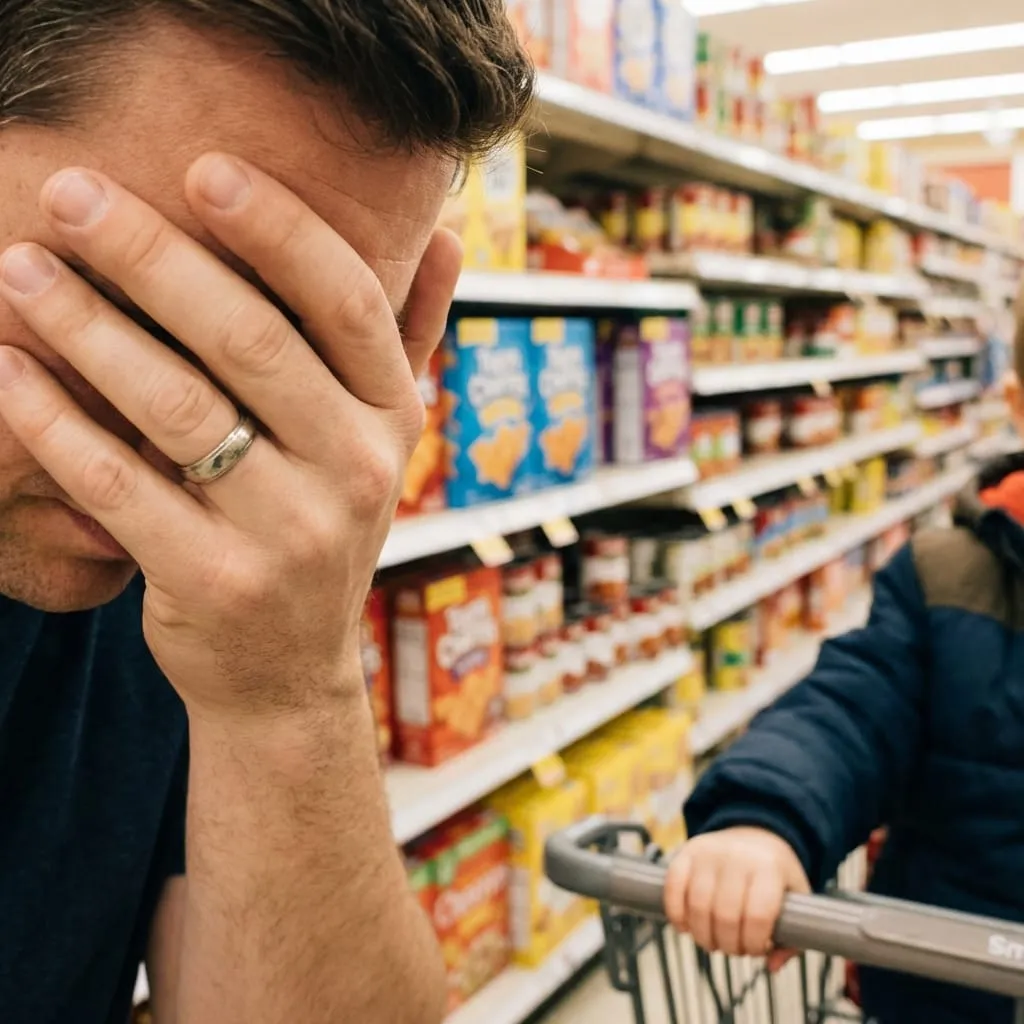 Szülő a boltban szégyenkezve - nyilvános hiszti