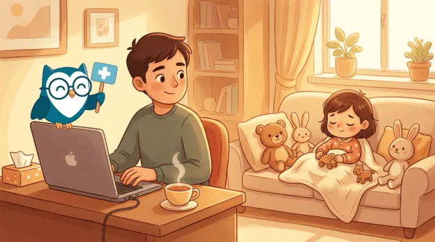 Munka beteg gyerek mellett