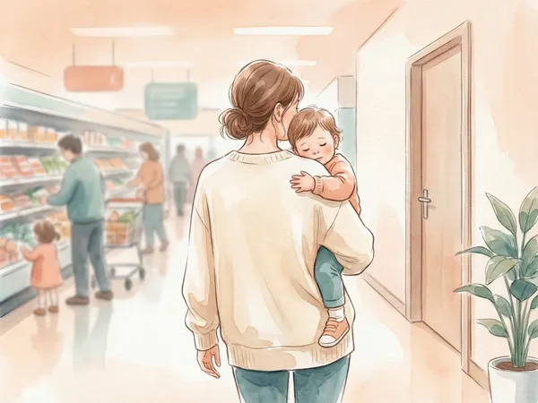 Anya kiviszi gyermekét a zajos környezetből