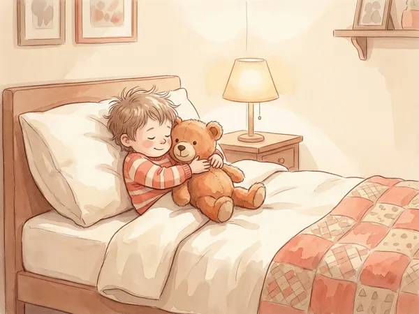 Gyermek varázstárgyát öleli — érzelmi kapaszkodó